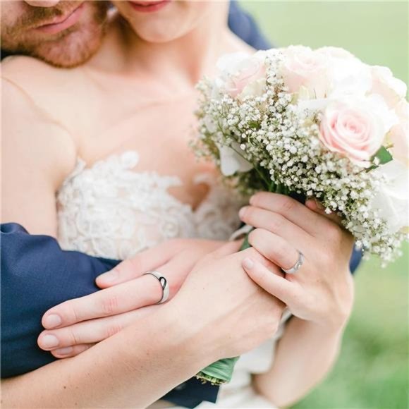 Matching Necklace, Stainless Steel Necklaces 2Pcs Couple Ring Heart Pendant - Picture 4 of 7